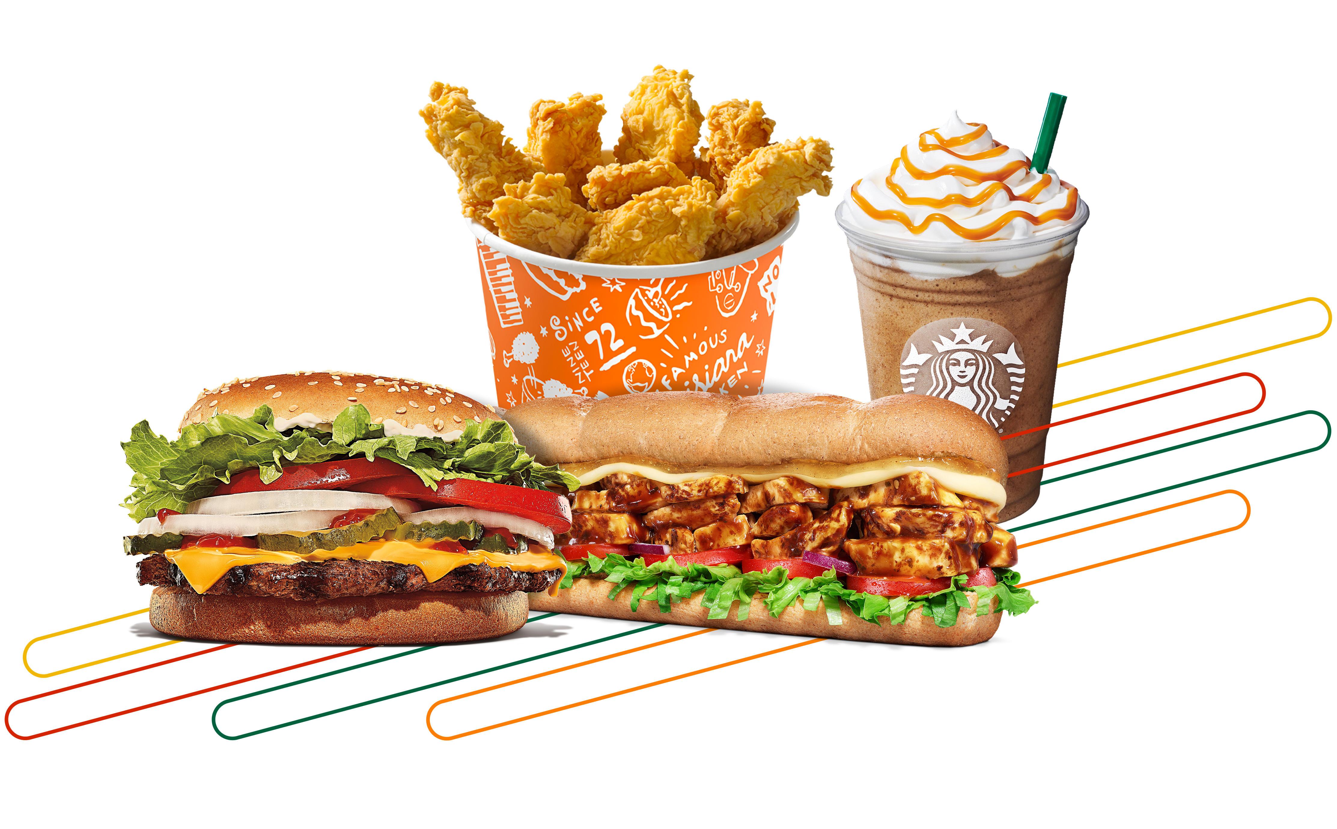 Burger King, Popeyes, Subway e Starbucks